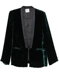 forte_forte - Crushed-Velvet Shawl-Lapel Jacket - Lyst