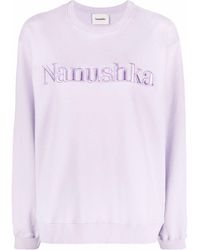 Nanushka - Logo-embroidered Organic-cotton Sweatshirt - Lyst