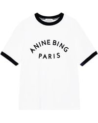 Anine Bing - T-Shirt À Bords Contrastants - Lyst