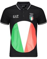 EA7 - Logo-Print Polo Shirt - Lyst