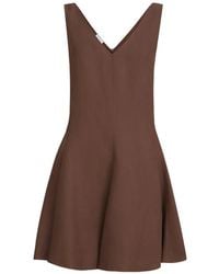 Brunello Cucinelli - Viscose And Linen Fluid Twill Mini Dress - Lyst