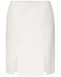 Loulou de Saison - Judy Wollen Straight Midi-Rok Met Dubbele Split - Lyst