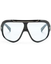 Tom Ford - Logo-Plaque Shield-Frame Sunglasses - Lyst