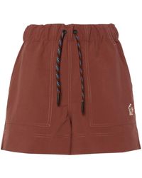 Moncler - Logo-Patch Froissé Shorts - Lyst