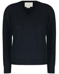 Vanisé - V-Neck Ribbed-Trim Sweater - Lyst