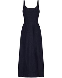 Adam Lippes - Veda Panelled Denim Midi Dress - Lyst