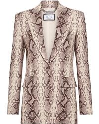 Philipp Plein - Blazer Con Estampado De Piel De Pitón - Lyst