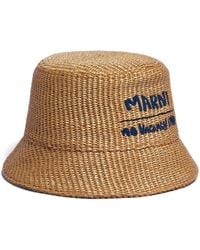 Marni - Logo-embroidery Braided Sun Hat - Lyst