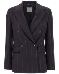 Eleventy - Pinstripe Double-Breasted Blazer - Lyst
