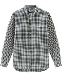 Woolrich - Katoenen Overhemd Met Gingham Ruit - Lyst