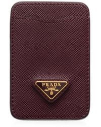Prada - Saffiano-Leather Card Holder - Lyst