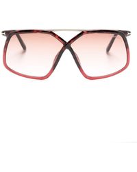 Tom Ford - Tortoiseshell-detail Oversized-frame Sunglasses - Lyst