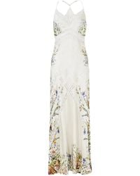 CAMILLA - Lace Splice Bias Silk Maxi Dress - Lyst