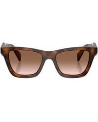 Prada - Tortoiseshell-Effect Rectangle-Frame Sunglasses - Lyst