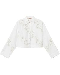 Twinset - Poplin And Broderie Anglaise Shirt - Lyst