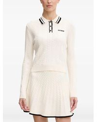 Guess - Cable-Knit Polo-Collar Sweater - Lyst