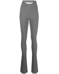 ANDREADAMO - Ribbed-Knit Flared Trousers - Lyst