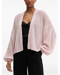 BOSS - Balloon-Sleeve Open-Front Cardigan - Lyst