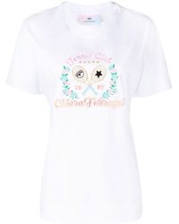 Chiara Ferragni - Tennis Club Embroidered Cotton T-shirt - Lyst