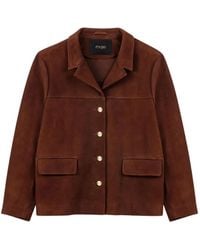 Maje - Buttoned Leather Jacket - Lyst