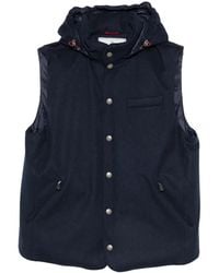 Brunello Cucinelli - Hooded Press-Stud Gilet - Lyst