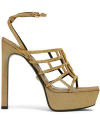 Versace - Greca Maze Crystal-embellished Sandals - Lyst