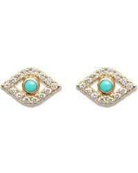 Sydney Evan - Orecchini A Bottone Evil Eye - Lyst
