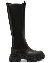 Ganni - Knee-high Leather Boots - Lyst