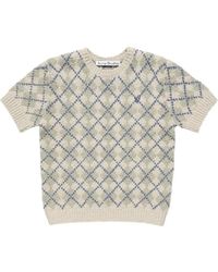 Acne Studios - Bouclé Argyle Knit Sweater - Lyst