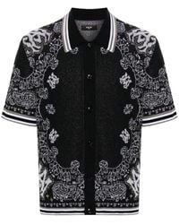 Amiri - Bandana-jacquard Knitted Polo Shirt - Lyst