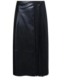 Yves Salomon - Fringed Leather Wrap Skirt - Lyst