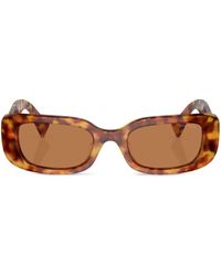 Miu Miu - Tortoiseshell-Effect Rectangle-Frame Sunglasses - Lyst