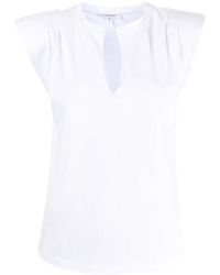 FRAME - Camiseta con abertura en el cuello - Lyst