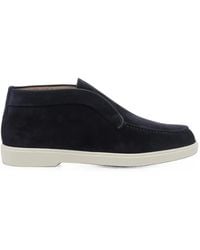 Santoni - Suede Loafers - Lyst