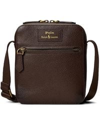 Polo Ralph Lauren - Pebbled Leather Messenger Bag - Lyst
