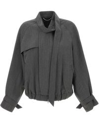 Victoria Beckham - Scarf-Detail Virgin Wool Jacket - Lyst
