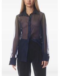 Tessitura Body Couture - Chemise En Soie À Effet De Transparence - Lyst