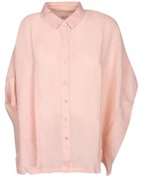 120% Lino - Batwing-Sleeve Button-Up Shirt - Lyst