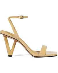 SCHUTZ SHOES - Patent-Finish Sculptural-Heel Sandals - Lyst