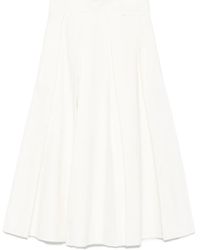 Tela - Pleated Frayed-Edge Midi Skirt - Lyst