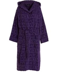 Versace - Logo-Print Bathrobe - Lyst
