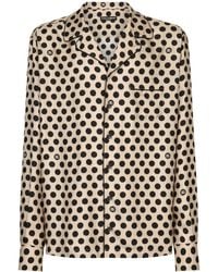 Dolce & Gabbana - Chemise En Soie À Pois - Lyst