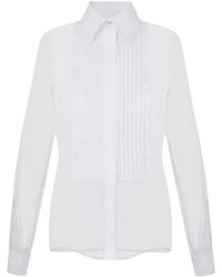 Elisabetta Franchi - Sheer Pleated-Bib Shirt - Lyst