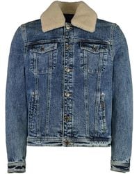 Moorer - Sheepskin-Trimmed Denim Jacket - Lyst
