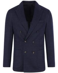 Eleventy - Double-Breasted Blazer - Lyst
