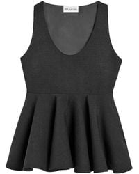 Ami Paris - Peplum Sleeveless Wool Top - Lyst