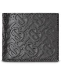 Burberry Portafoglio bi-fold con monogramma - Nero