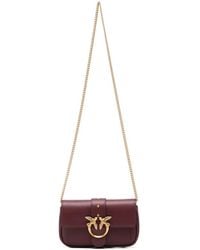Pinko - Small Love Birds Leather Shoulder Bag - Lyst