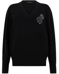 Roberto Cavalli - V-neck long-sleeve sweater - Lyst