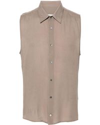 Ami Paris - Straight-collar Crepe Shirt - Lyst